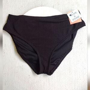 Women's Crochet Bikini Bottom - Shade & Shore Black Size X